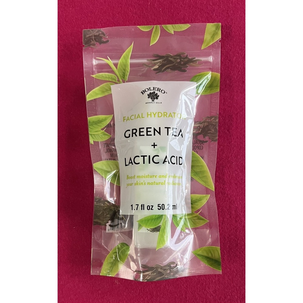 New 1 Package Of Bolero Green Tea & Lactic Acid Facial Hydrator 1.7 Fl Oz